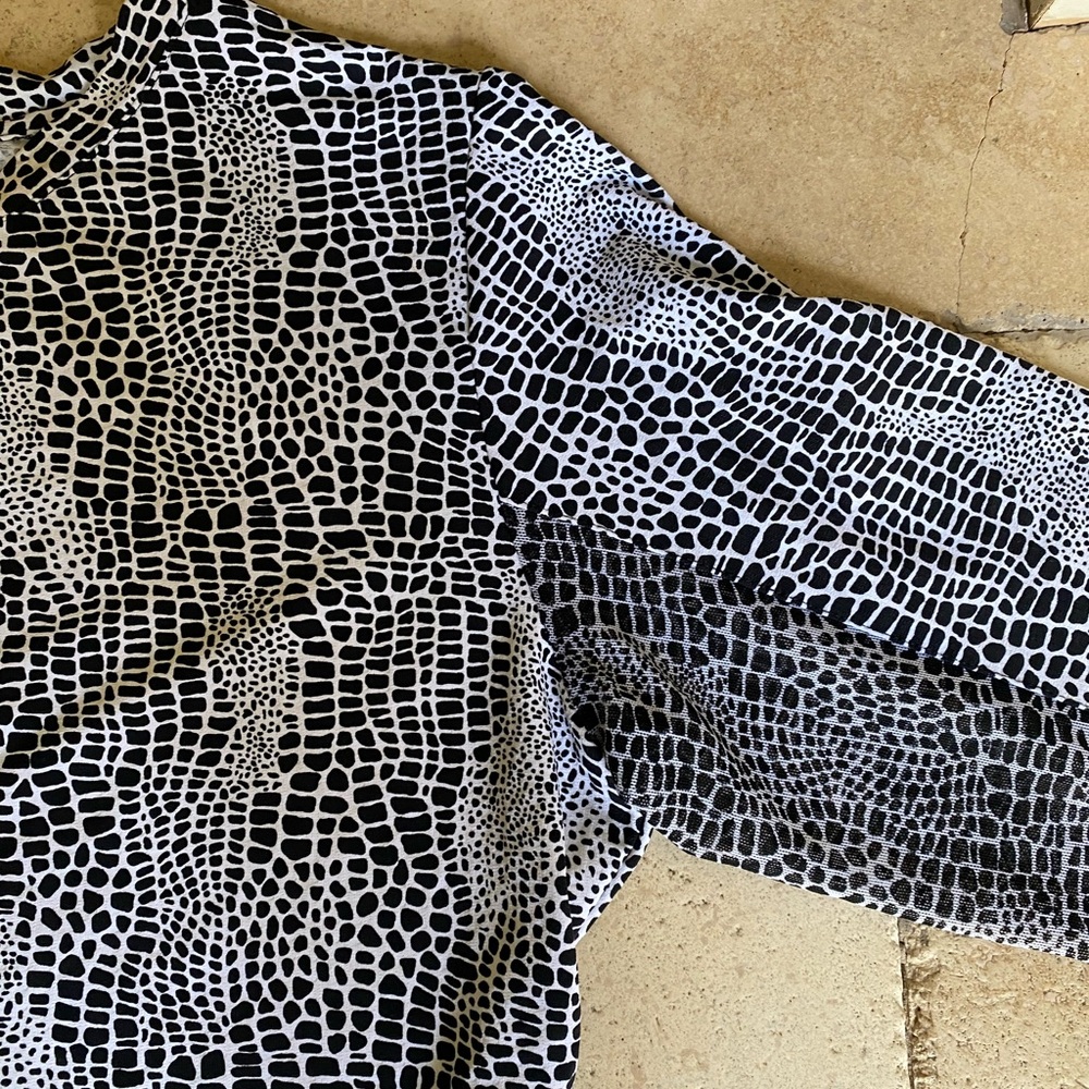 Ibkul Black & White Python Snake Print Active Dre… - image 2